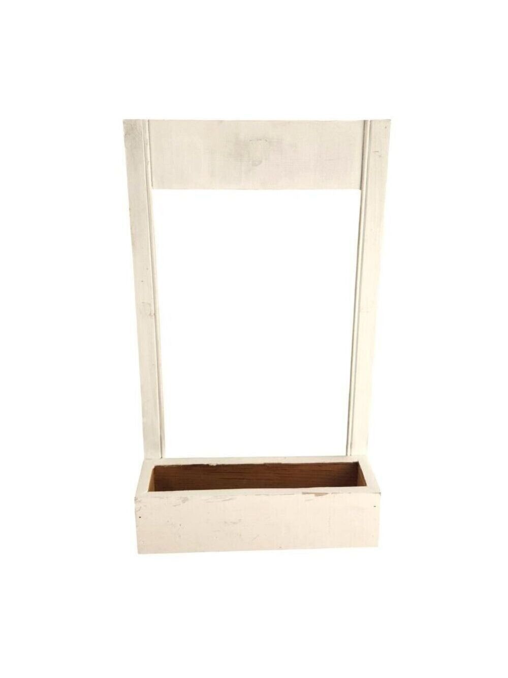 White Wooden Wall Mounted Planter Frame Rectangular Box Indoor Outdoor